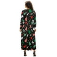 thumbnail image 2 of FKELYI Christmas Tree Reindeer Print Womens Fall Dress Long Sleeve Maxi Dress for Wedding Party Casual Outdoor Cloth V Neck Soft Dresses with Pocket, L, 2 of 6