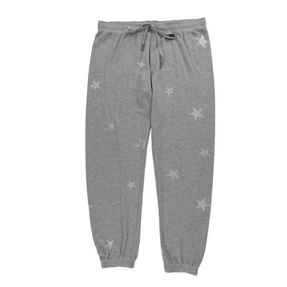 P.J. Salvage Womens Metallic Stars Pajama Jogger Pants, Grey, Medium