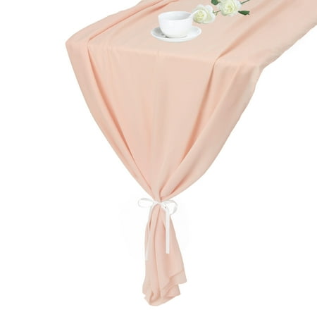 

Pale Pink Chiffon Table Runner 27.5 x 118 Light and Elegant Table Runner Romantic Sheer Table Runner