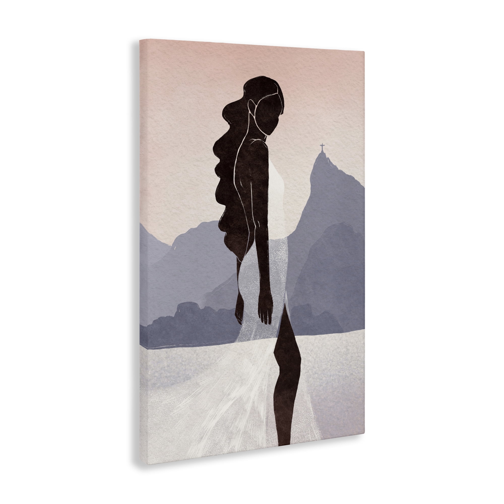 Stupell Industries Garota Silhouette Portrait Canvas Wall Art, design by Yuyu Pont