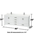 thumbnail image 6 of Wyndham Collection WCS141480DWHWQUNSM24 Sheffield 80" Free Standing Double Basin Vanity, 6 of 7