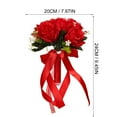 thumbnail image 3 of Jierger Valentine's Day Romantic Wedding Bouquet Silk Roses Bridal Wedding Hand Bouquet Bridesmaid Holding Artificial Flowers Eternal Flower Love Gift for Wedding Party Home Birthday Decor, 3 of 8