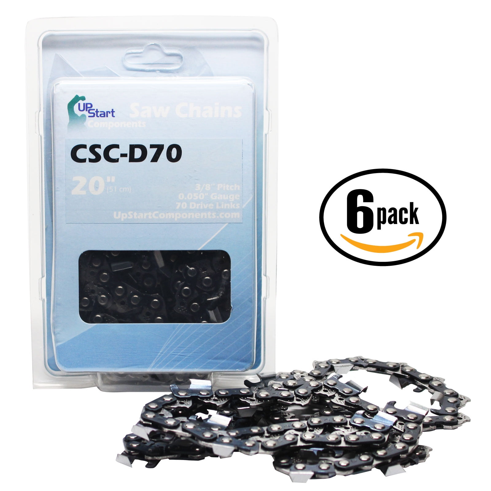 6Pack 20" Full Chisel Saw Chain for Oregon D70 Chainsaws (20 inch, 3