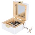 thumbnail image 4 of Caja de música de madera con manivela DIY para decoración del hogar para regalos de cumpleaños y Navidad, color blanco, 4 of 5