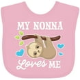 thumbnail image 3 of Inktastic My Nonna Loves Me with Sloth and Hearts Boys or Girls Baby Bib, 3 of 4
