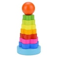 thumbnail image 2 of Juguete De Apilamiento Stacker Anillos De Apilamiento De Juguetes Para Bebés De 1, 2 , 7 Anillos Y 1 Pelota Sunnimix Torre de apilamiento de arco iris, 2 of 8