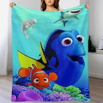 Finding Nemo Cartoon Blanket, Soft Cozy Fluffy Plush Throw Blanket for Boys Girls Young Adults, Warm Flannel Blanket for Living Room Bedroom Couch Bed 30"x40"