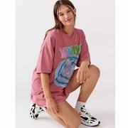 Urban Outfitters Women's T-Shirt Vintage Washed Distressed Holes Oversized Fit Tee (Large/X-Large, Vintage Pink Wash)