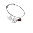 thumbnail image 2 of Delight Jewelry Silvertone Small Maroon Megaphone Silvertone Let Things Go Tree Charm Bangle Bracelet, 2 of 4