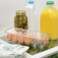 thumbnail image 2 of mDesign Plastic Egg Storage Tray Holder for Refrigerator, 12 Eggs - Clear, 2 of 7