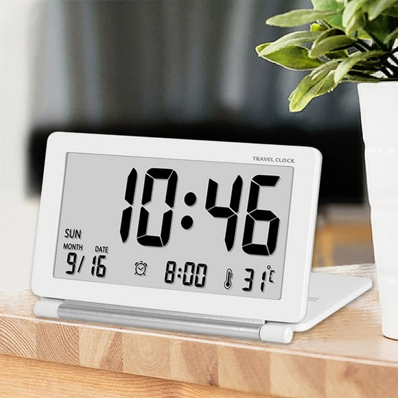 LSLJS Smart Night Light Digital Alarm Clock with Indoor Temperature Operated Desk Small Clock, Electronic Alarm Clock