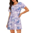 thumbnail image 1 of Cauagu Chemise de Nuit d'Hiver à Manches Courtes avec Imprimé Flocons de Neige pour Femmes, Confortable, Col Rond, Mignonne, à Volants, 1 of 6