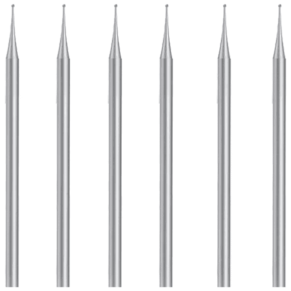 6 Pcs Ball Burr Set, 3/32 Inch Sphere Burs Jewelry Carving Bits(1mm)