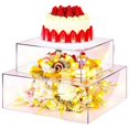 thumbnail image 5 of Acrylic Cake Display Board Square Cake Tray DIY Cake Refillable Board Base for Wedding Party Birthday Display 20X20X10cm, 5 of 5
