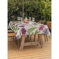 thumbnail image 3 of Outdoor Tablecloth with Umbrella Hole for Patio/Picnic/Party/Camping, Purple Green Botanical Waterproof Table Cloth Rectangle Table Cover Washable, Spring Floral Summer Rustic (60"x 84"), 3 of 8
