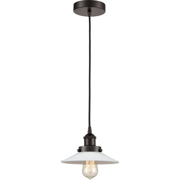 616-1PH-OB-G1-LED-Innovations Lighting-Halophane - 1 Light Mini Pendant In Industrial Style-8 Inches Tall and 8.5 Inches Wide Oil Rubbed Bronze Matte