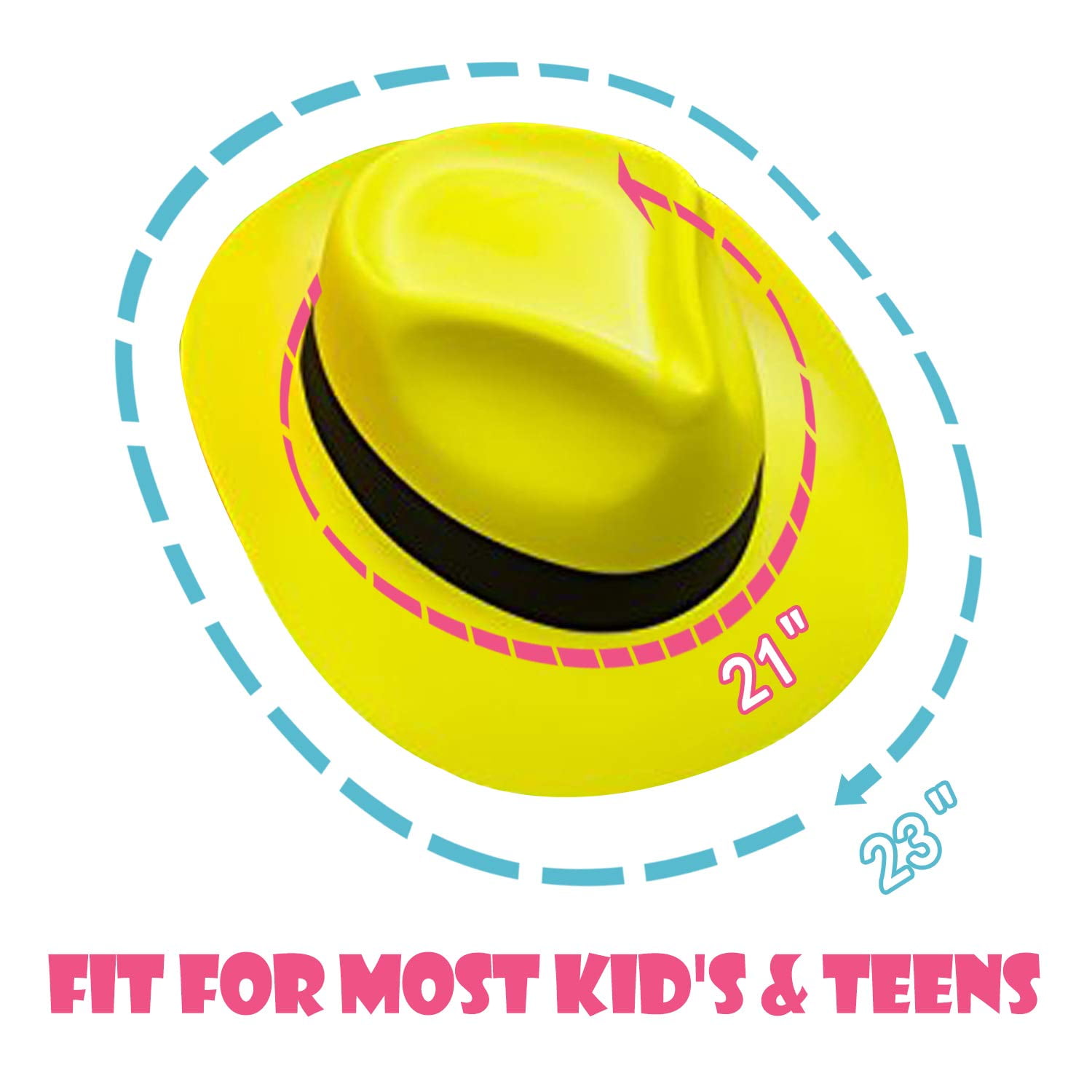 neon fedora party hats