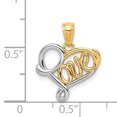thumbnail image 3 of Pendentif Breloque Collier Amour en Or Jaune 14k S/message d'Amour, 3 of 7