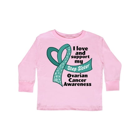 

Inktastic Ovarian Cancer Awareness I Love and Support My Step Sister Gift Toddler Boy or Toddler Girl Long Sleeve T-Shirt