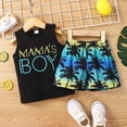 thumbnail image 2 of Toddler Baby Boy Outfits Summer Clothes Set Mama's Boy Letter Print Tank Top and Beach Shorts Vacation Playwear Summer Outfits 12M 18M 24M 2T 3T, 2 of 7