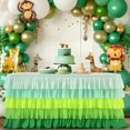 thumbnail image 1 of Falda de mesa Besutolife, tutú con volantes, 76 x 183 cm, color verde, 1 of 9