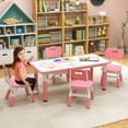 thumbnail image 2 of Gymax Ensemble Table Réglable en Hauteur pour Enfants et 4 Chaises avec Dessus de Table Graffiti Rose, 2 of 10