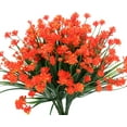 thumbnail image 2 of Morttic 12 Bundles Artificial Flowers, Fake Artificial Greenery UV Resistant No Fade Faux Plastic Plants for Wedding Bridle Bouquet Indoor Outdoor Home Garden Kitchen Office Table Vase (Orange), 2 of 8