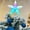 As shown, variant on Ireezec Colorful LED Star Tree Topper with Lights, Battery Operated Christmas Tree Decor for Holiday Party, Indoor Festive Celebration, Family Gatherings, Xmas Decoration