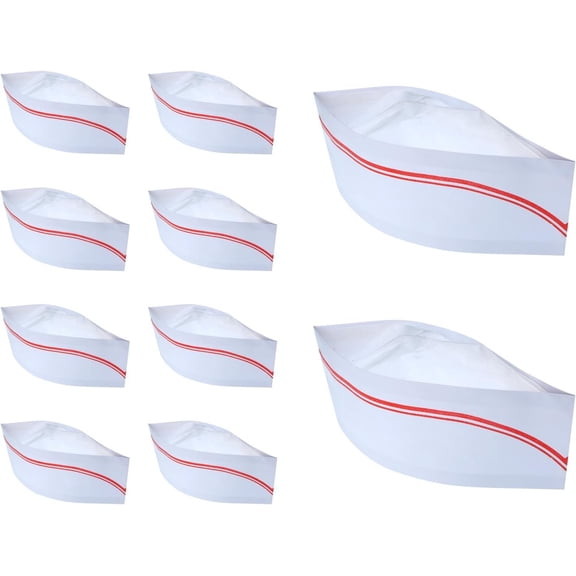 10 count Soda Jerk Paper Hats Server Cap