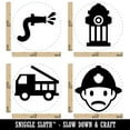 thumbnail image 2 of Firefighter Fire Truck Hydrant Hose Rubber Stamp Set for Scrapbooking Crafting Stamping - Medium 1 Inch, 2 of 7