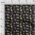 thumbnail image 2 of oneOone Cotton Silk Black Fabric Floral & Puppies Fabric For Sewing Printed Craft Fabric By The Yard 42 Inch Wide, 2 of 5