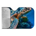 thumbnail image 4 of Awypu Sea Turtle Ocean Blue Sea Life Fish Coral Sunshades for Car Windshield 51.18*27.59 in, 4 of 7