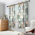 thumbnail image 2 of Yayeee Window Curtains Light Filtering 63"x42" Grommet Panel Pair Home Living Room Decor, Green Art Pattern, 2 of 7