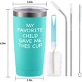 thumbnail image 6 of My Favorite Child Gave Me This Cup Travel Tumbler, Best Mom Dad Gifts for Parents Mom Dad Men Women Birthday Christmas Mother''s or Father''s Day, 20 Oz Funny Insulated Stainless Steel Tumbler, Mint, 6 of 6