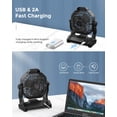 thumbnail image 3 of Ventilador de camping JINLICTE de 9 pulgadas con Linterna LED recargable 10400 mAh, 3 of 6
