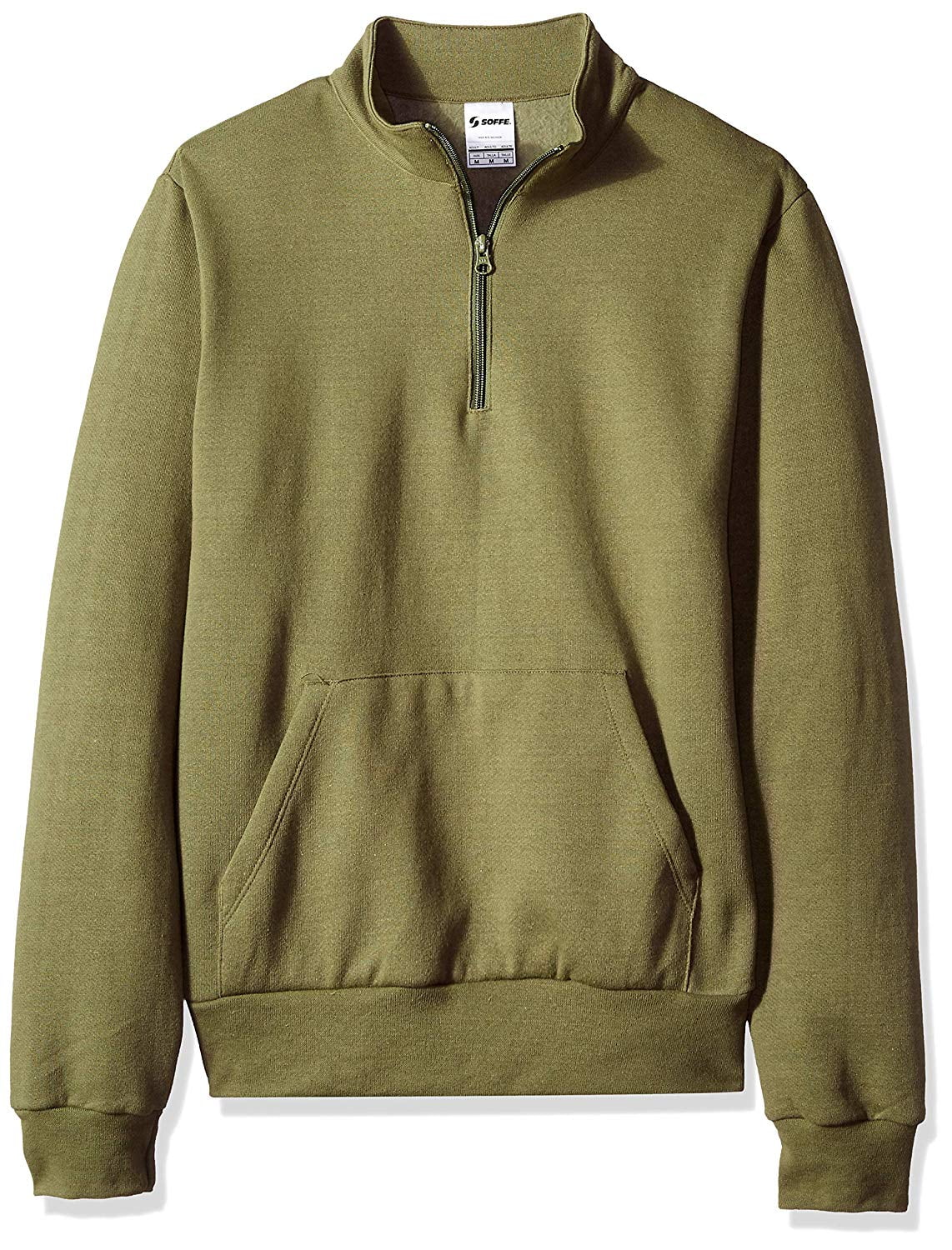 Soffe 7310M Adult Solid Mock Neck Quarter Zip - Olive Drab Green - S