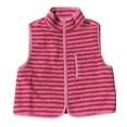 thumbnail image 2 of Norvella Womens Sherpa Vest Striped Pattern Stand Collar Sleeveless Full Zip Chest Pocket Relaxed Fit Warm Waistcoat Casual Winter Jacket, 2 of 2