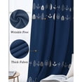thumbnail image 6 of Rustic Botanical Blackout Curtains for Bedroom 45 Inch Length 2 Panels Set, Japanese Herb on Navy Blue Simple Art Thermal Insulated Energy Saving Window Treatment Curtains Blackout Drapes 52"x45", 6 of 8