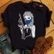 thumbnail image 1 of Nuevas camisetas para mujer, moda Punk, camiseta con estampado de princesa, ropa de calle de manga corta, camiseta Kawaii de Disney, camisetas para mujer, 1 of 1