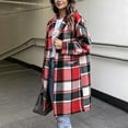 thumbnail image 6 of Women's Casual Plaid Shacket Jacket Button Down Long Coats with Pockets Fall Winter Warm Comfy Outfit, 6 of 9