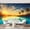 Color 3, variant on Wall Mural Peel and Stick Morning sunrise world famous popular snorkeling spot Hanauma bay Oahu Self-Adhesive Wallpaper Removable Wall Decal Wall Sticker Home Decor for Living Room Bedroom 69"x96"
