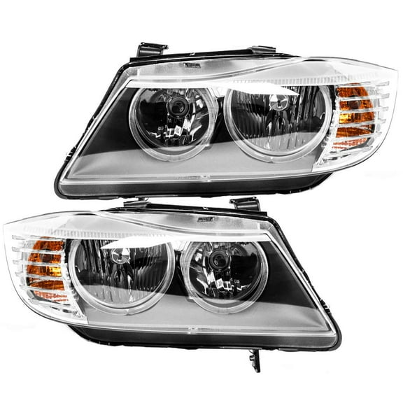 EPIC LIGHTING OE Style Halogen Headlights Assembly Replacement for BMW 09-11 328i 09-11 335i 09-11 M3 [ BM2518123 BM2519123 63117202577 63117202578 ] Pair