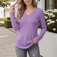 thumbnail image 7 of Wlynlyn Long Sleeve Tops for Women Casual V Neck Loose Fitted Solid Color Textured Knitted Basic Pullover Sweater Shirts(Large,Purple), 7 of 7