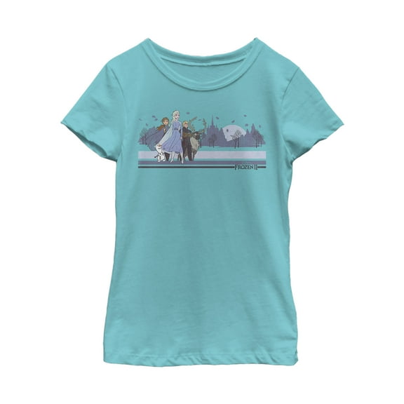 Girl's Frozen 2 Winter Travelers Graphic Tee Tahiti Blue X Small