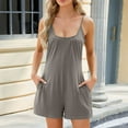 thumbnail image 2 of Timegard Womens Rompers Square Neck Sleeveless Spaghetti Strap Fitting Comfy Short Jumpsuits Summer, 2 of 8