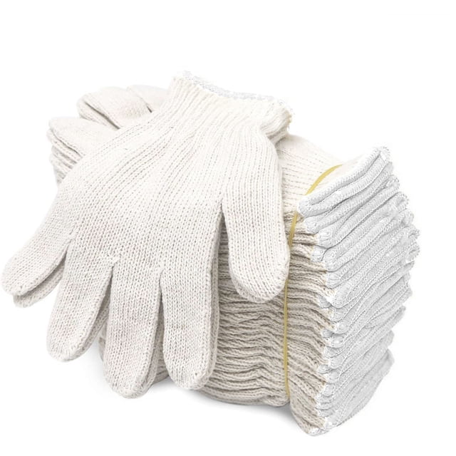 Guantes de trabajo Evridwear, tejido de algodón y poliéster, 12 pares