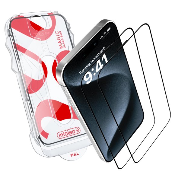 Protector de pantalla Intaleo de cristal templado para iPhone 15 Pro