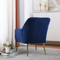 thumbnail image 4 of Syngar Velvet Accent Chair, Modern Vanity Chair, Upholstered Leisure Chair, Home Arm Chair, Office Task Chair, Navy, 4 of 10