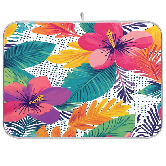 Dish Drying Mat Kitchen Pad Large Counter Absorbent Dish Mats Drainer Chevron Pattern