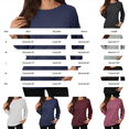 thumbnail image 3 of IMENGL Long Sleeve Shirts for Women Casual Knit Loose Fit Length Relaxed Fit Daily Wear Fall Weekend Travel Layering Soft T-Shirt Women's Basic Tee Long Sleeve Tops,White, 3 of 6